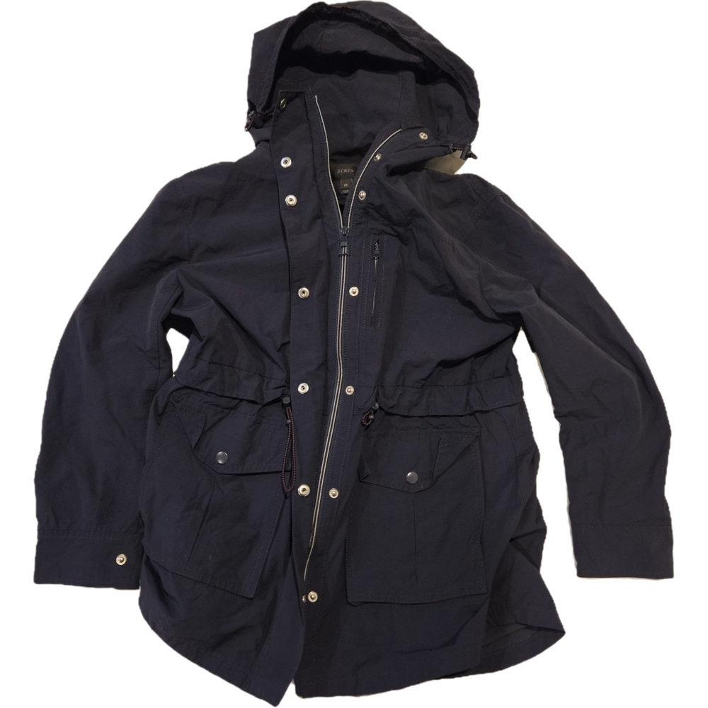 J. Crew Navy Blue Rain Jacket Small Petite
